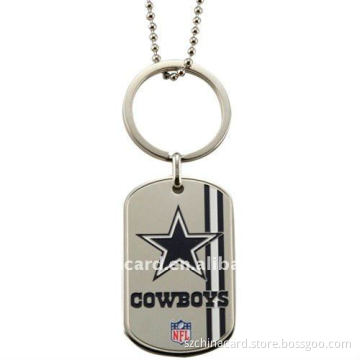 Stainless steel dog tag with cross pendant